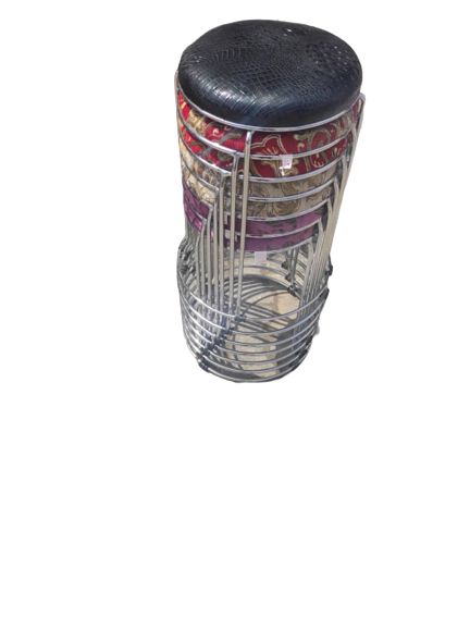 Foam Top Bar Stool With Stainless Steel Legs - Black