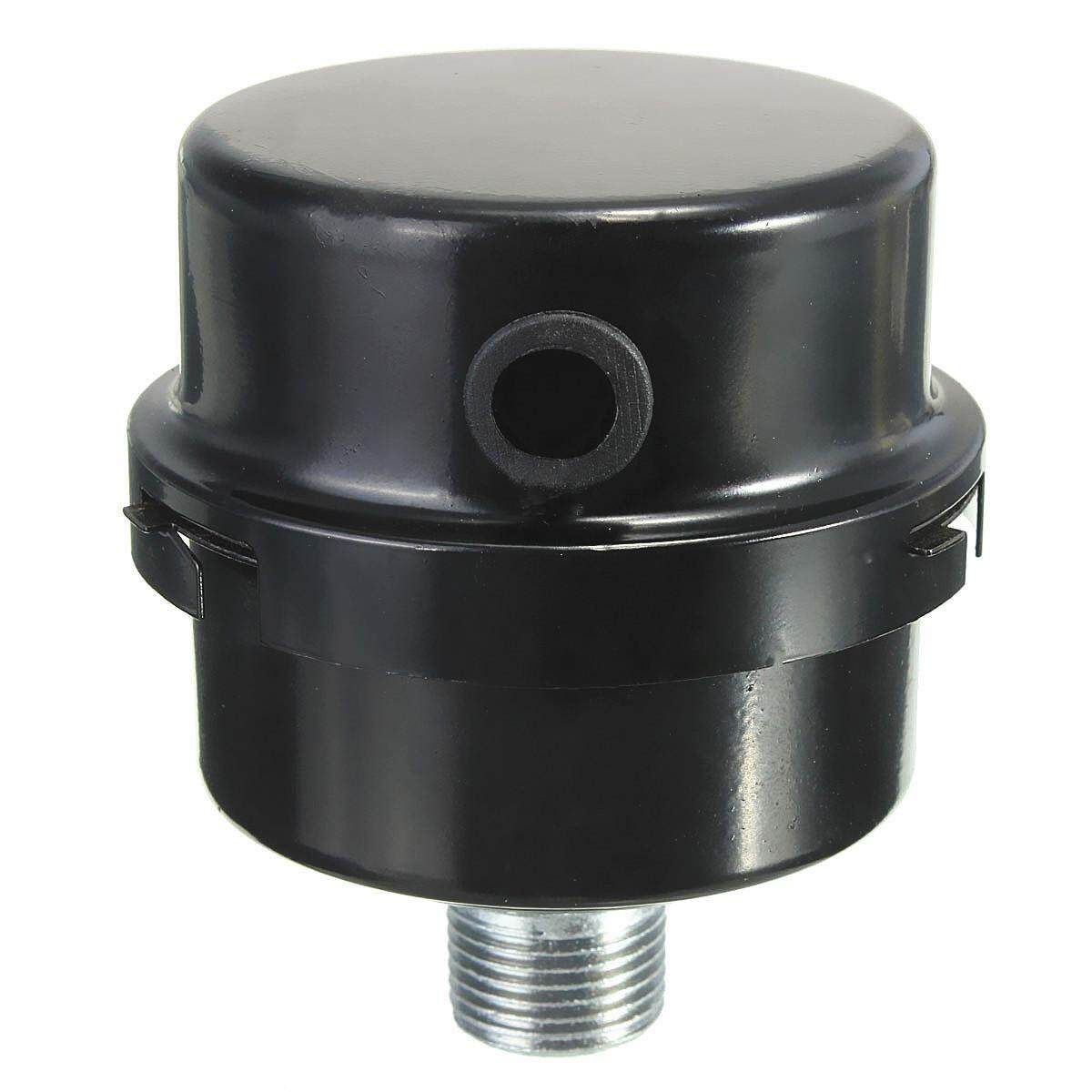 6pcs Black Metal 3/8BSP 16mm Thread Dia Air Compressor Intake Filter Muffler Silencer 40*60mm
