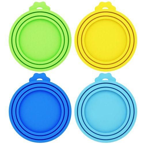 4 Pack Pet Food Can Covers Universal Silicone Can Lids -