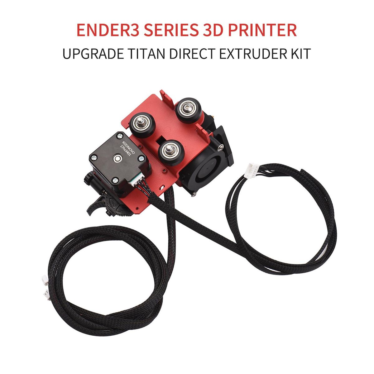 Full Metal Titan Extruder 3D Printer Direct Feed Extruding Machanism with 42-34 Stepper Motor Hotend Kit 4010 Fan 0.4mm Nozzle Fixed Backplane with V-Slot Wheel for Ender 3/Ender 3S/Ender 3PRO