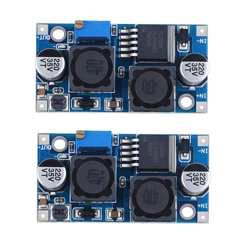 2Pcs Adjustable DC-DC Buck Boost Converter Automatic Wide Voltage Regulator XL6009 Voltage Module