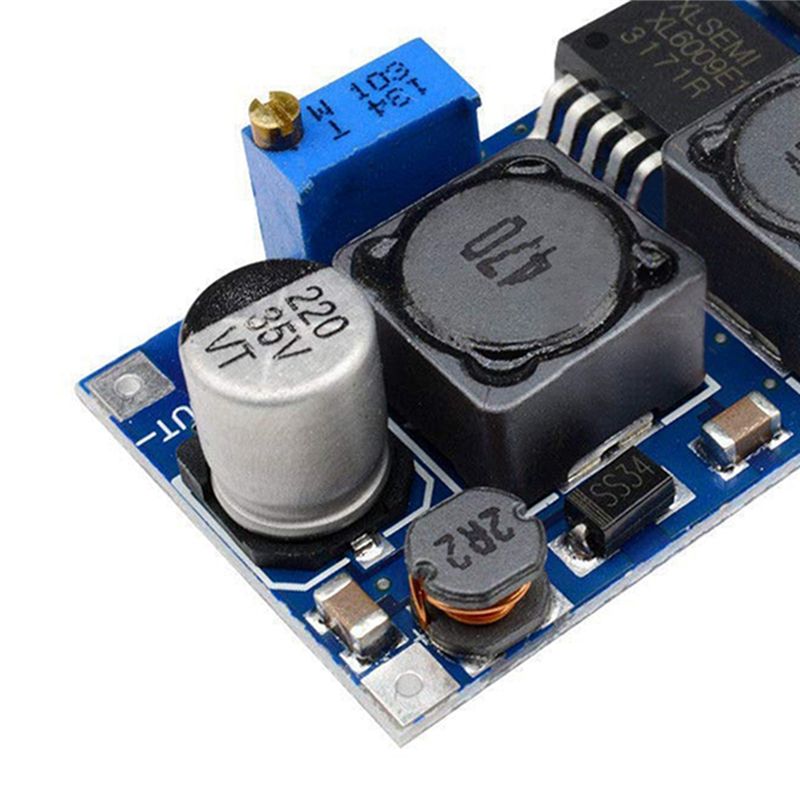 2Pcs Adjustable DC-DC Buck Boost Converter Automatic Wide Voltage Regulator XL6009 Voltage Module
