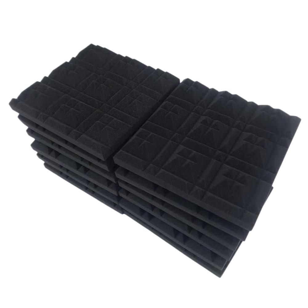 Acoustic Panels Studio Foam 12Pack Pyramid 2inch x 12inch x 12inch Sound Absorbing Foam Soundproofing Wall Tiles
