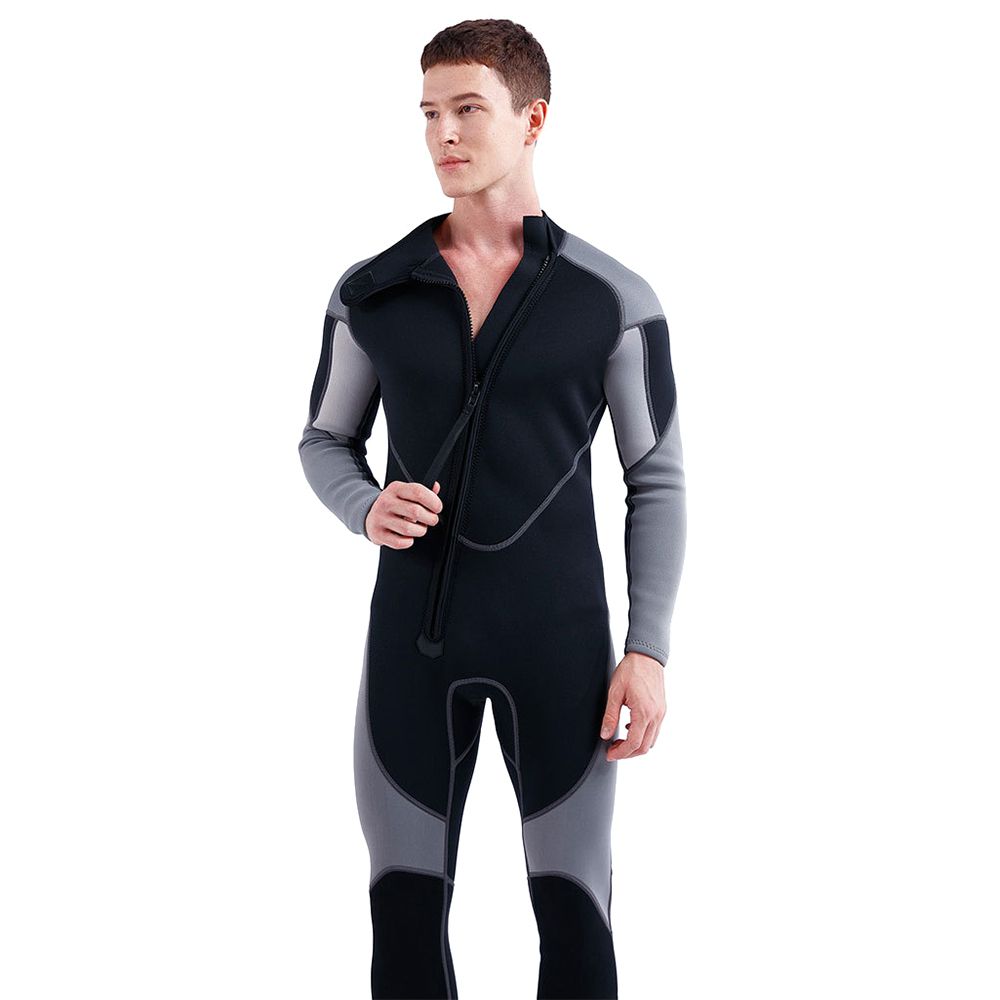 3mm Neoprene Wetsuit For Men Front Zip Full Body Diving Suit