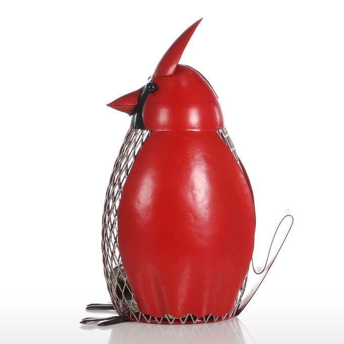 Bird Money  With Red Clothes Iron Handmade Bird Shape Coin -