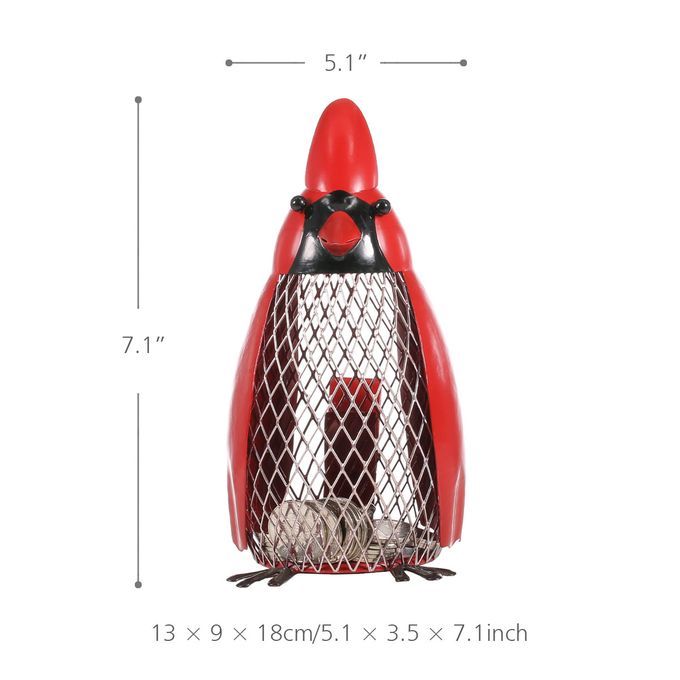 Bird Money  With Red Clothes Iron Handmade Bird Shape Coin -