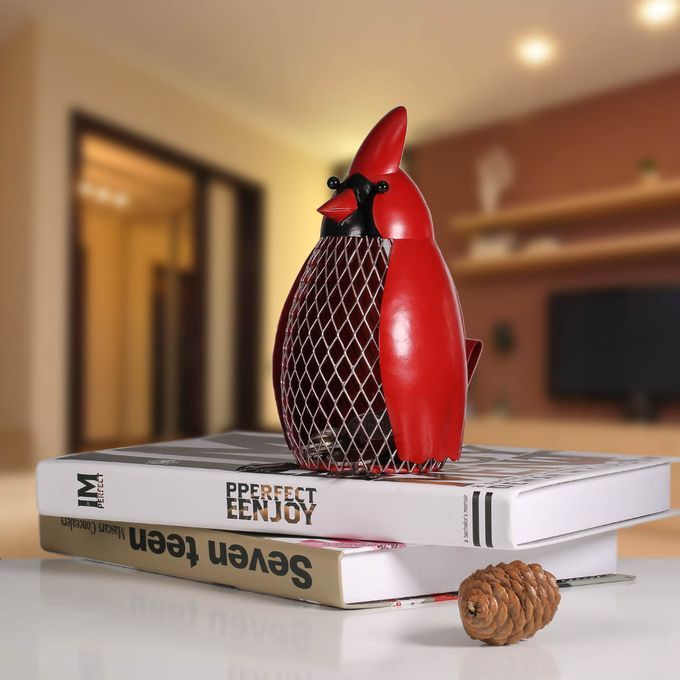 Bird Money  With Red Clothes Iron Handmade Bird Shape Coin -