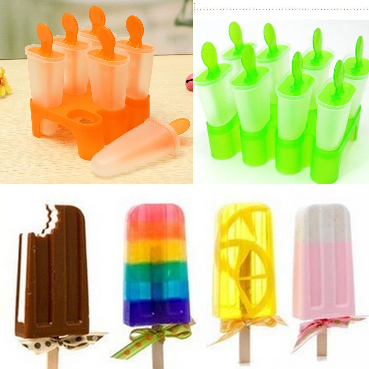 6 Cell Safe DIY Frozen Ice Mold Ice Maker Lolly Mould Tray Pan Kitchen