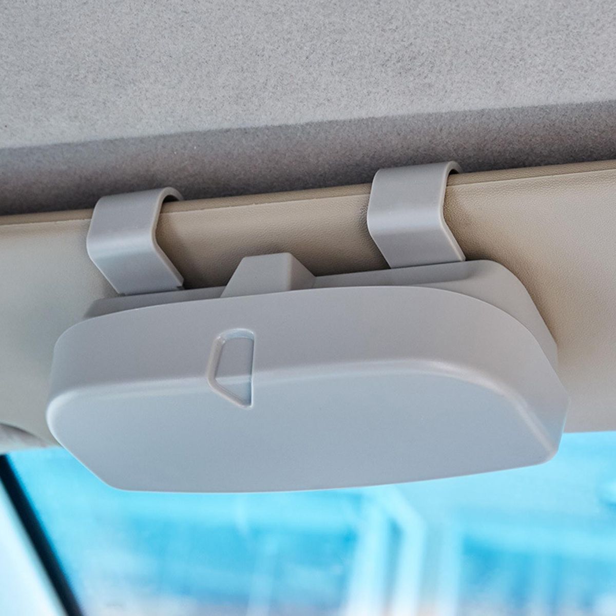 Sunglasses Case Strong Sun Visor Glasses Holder Grey
