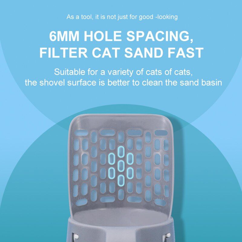 Cat Litter Shovel Cat Litter Scoop Self-cleaning Cat Litter Box Shovel Kitty Toilet Clean-With 4 Roll Poo Bags