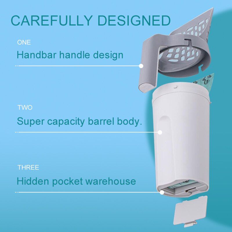 Cat Litter Shovel Cat Litter Scoop Self-cleaning Cat Litter Box Shovel Kitty Toilet Clean-With 4 Roll Poo Bags
