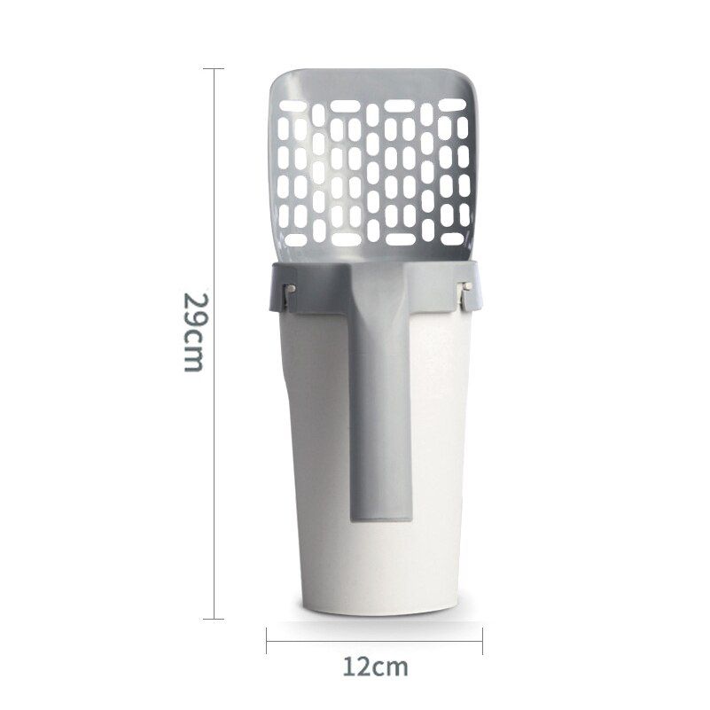 Cat Litter Shovel Cat Litter Scoop Self-cleaning Cat Litter Box Shovel Kitty Toilet Clean-With 4 Roll Poo Bags