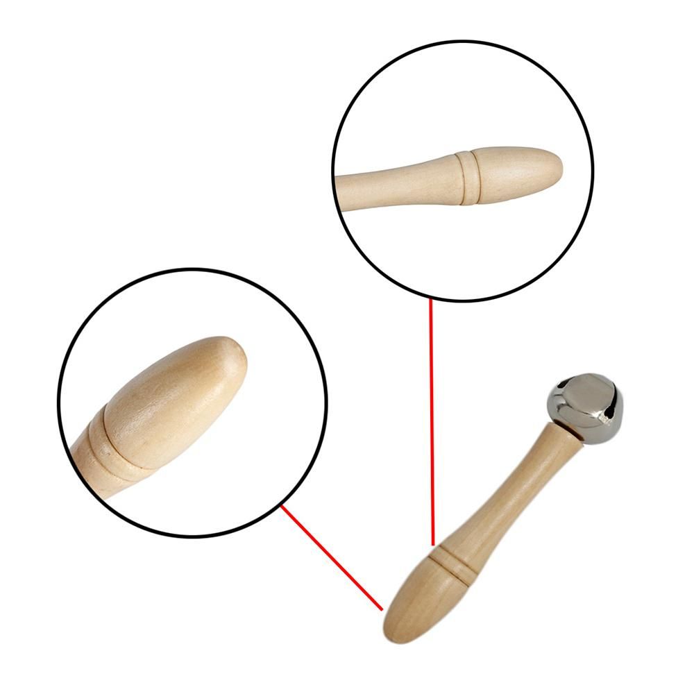 Single Jingle Bell Handbell with Wood Handle Musical Toy for Toddlers Kids Children