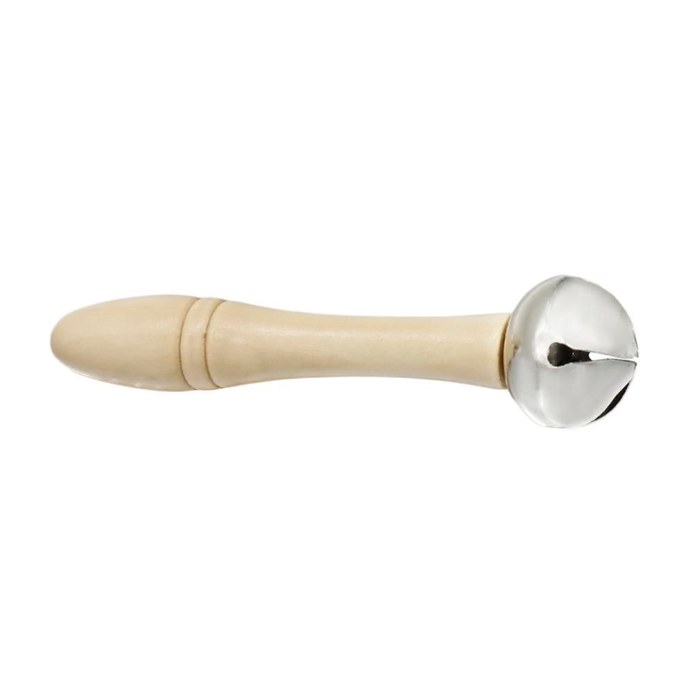 Single Jingle Bell Handbell with Wood Handle Musical Toy for Toddlers Kids Children