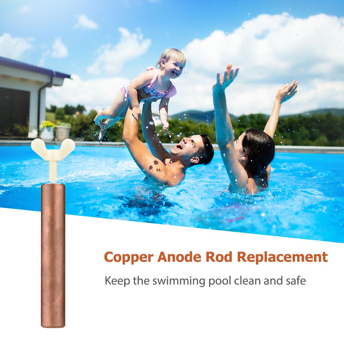 Copper Anode Rod Replacement For Solar Power Swimming Pool