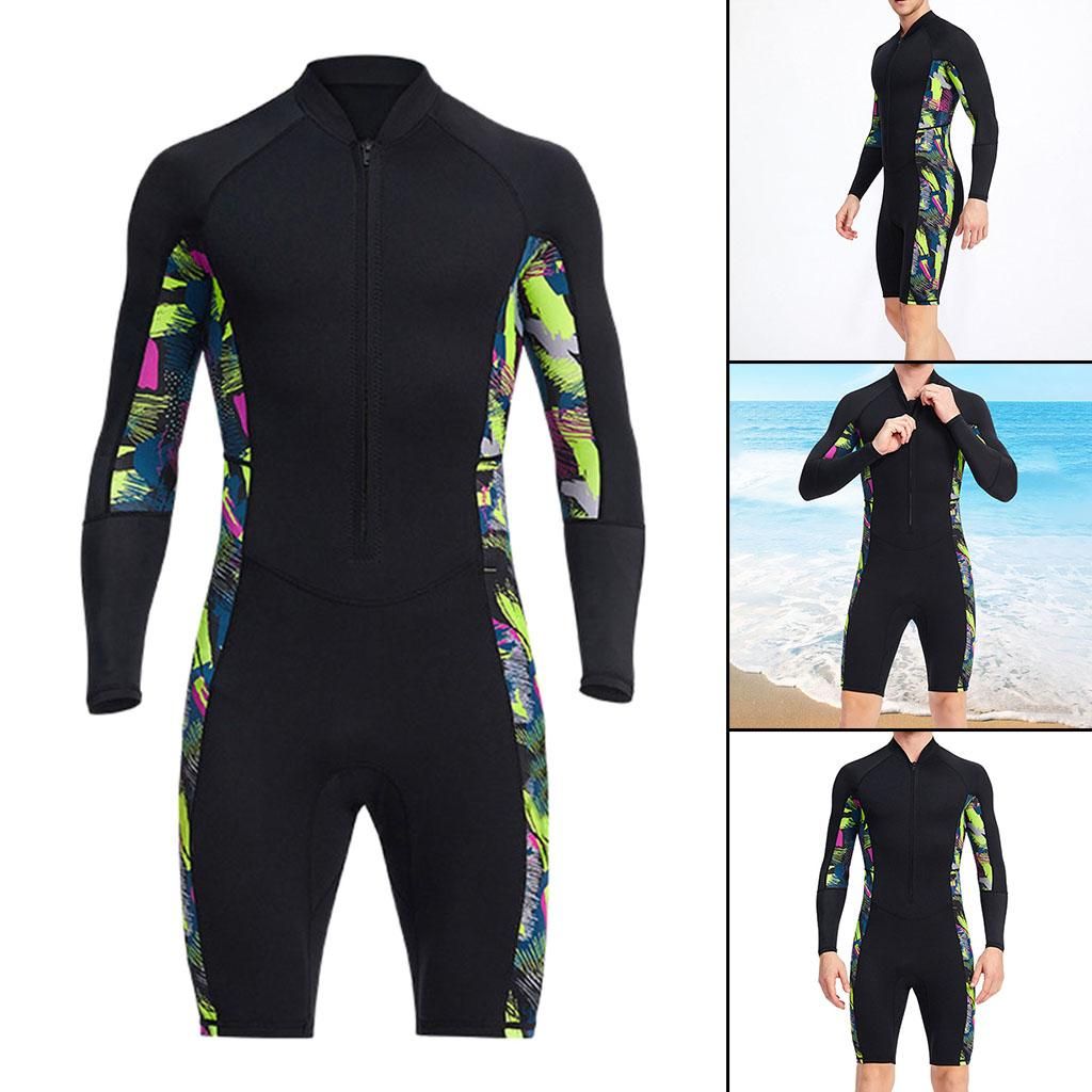Men 1.5mm Neoprene Wetsuit Shorty Jumpsuit Swimwear For Surfing Scuba Diving