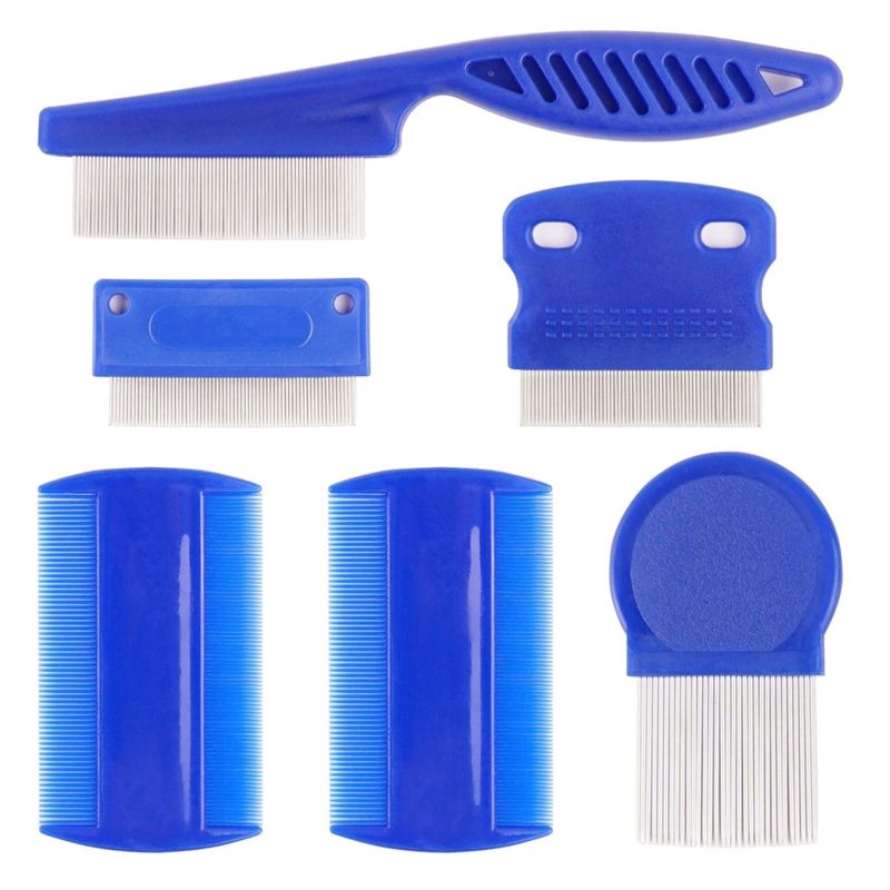 6Pcs Hair Comb Lice Comb Tear Stain Remover Dandruff & Nit Comb With Metal