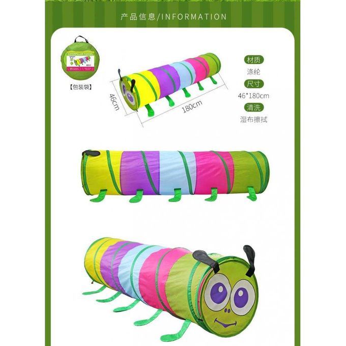180cm Caterpillar Tunnel Hut Toy Tent   Up Playhouse Kids Crawling