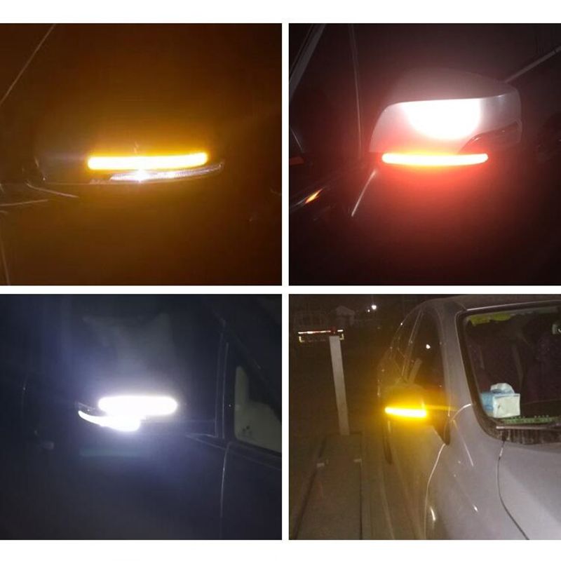 2Pc Reflectante Car Stickers Rearview Mirror ReflectiveTape