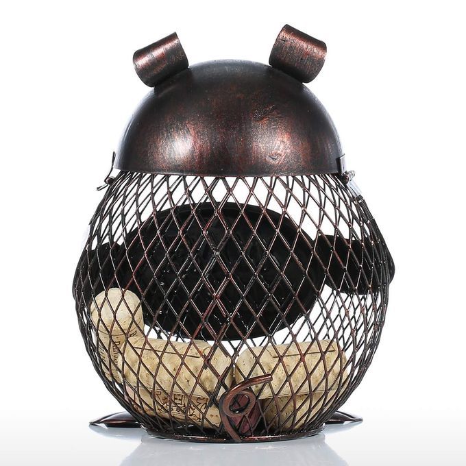 Tooarts Lovely Piggy  Cork Container Home Decor Metal-