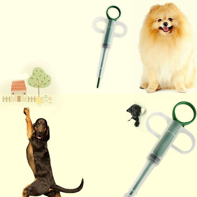 Home Pills Dispenser Feeding Medicine Cat'S Dogs Pets Tablet Feeder White&green