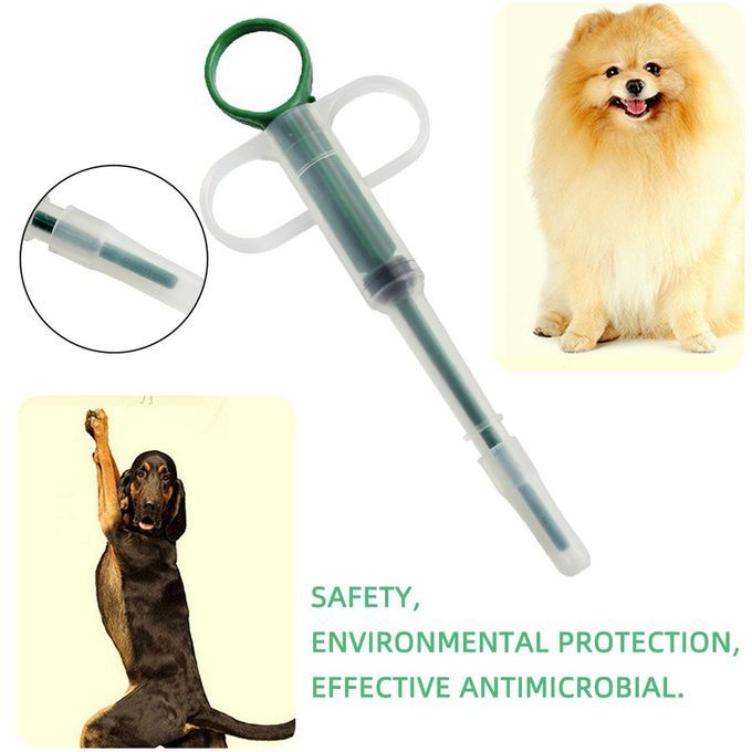 Home Pills Dispenser Feeding Medicine Cat'S Dogs Pets Tablet Feeder White&green