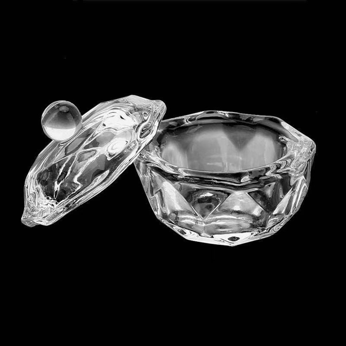 Acrylic Liquid Powder Dappen Dish Bowl With Lid Crystal