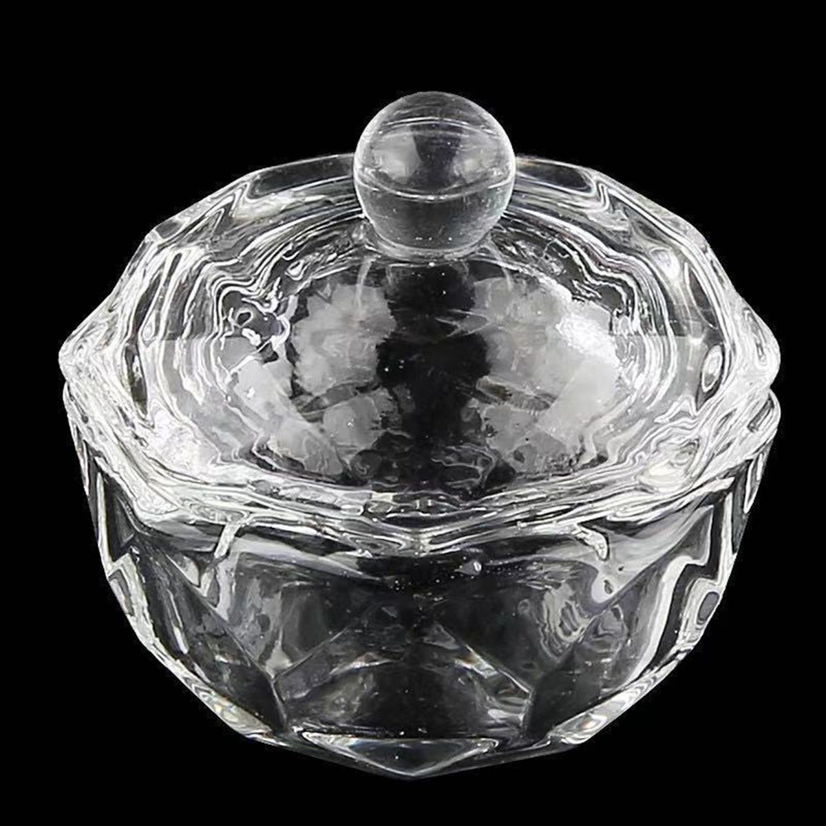 Acrylic Liquid Powder Dappen Dish Bowl With Lid Crystal
