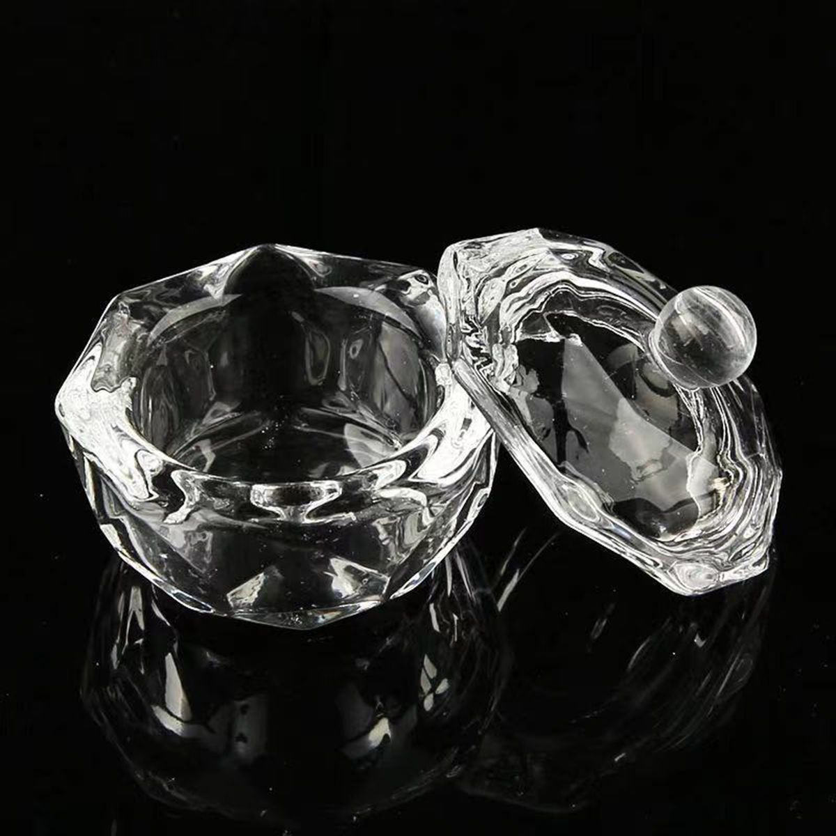 Acrylic Liquid Powder Dappen Dish Bowl With Lid Crystal