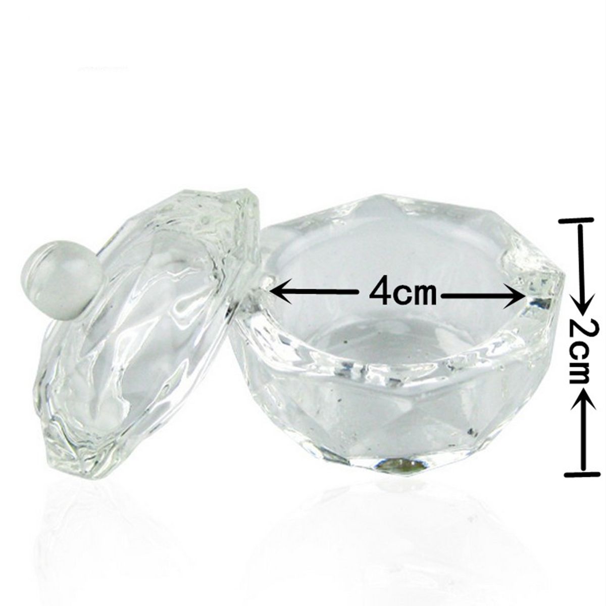 Acrylic Liquid Powder Dappen Dish Bowl With Lid Crystal