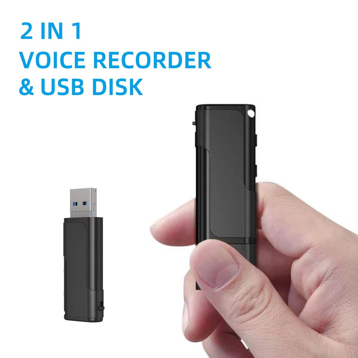Digital Voice Recorder U-disk Flash Driver Sound Audio Activated Dictaphone Recording Device Professional 8G Storage Card with USB & Micro USB Interface for Lecture Class Meeting Interview