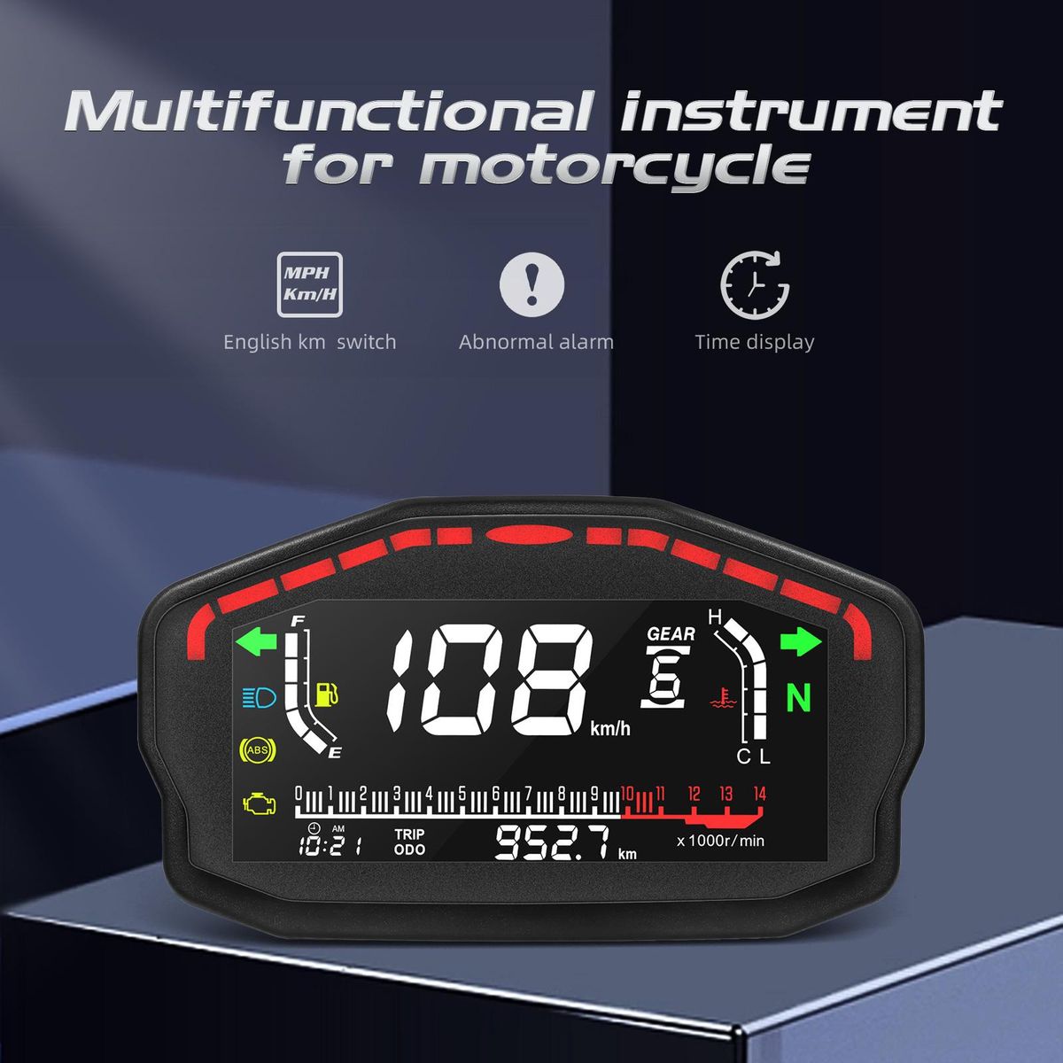 Universal Motorcycle Speedometer Digital Odometer Backlight Moto Dashboard for BMW Honda Ducati Kawasaki Yamaha 1,2,4 Cylinders