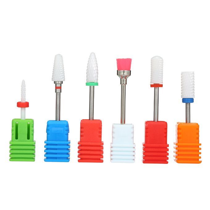 6pcs Nail Drill Bits Cuticle Cleaner Dust Drill Brush