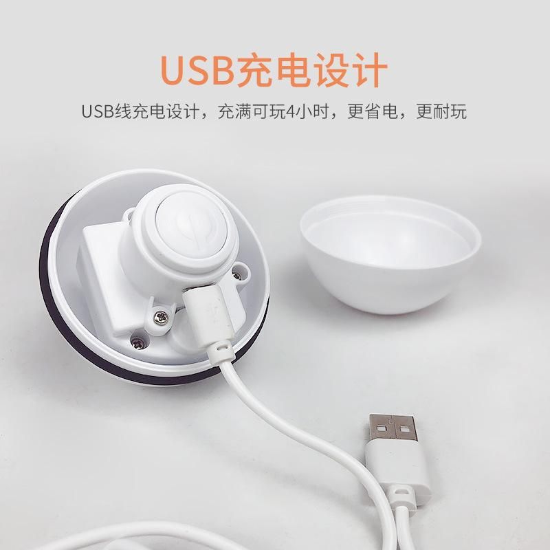 Pet Electric Cat Toy LED Infrared Cat Teaser Stick Feather Cat Self-Hi Automatic Cat Teaser Ball USB Rechargeable Charging strap accessories gray About 6.4cm in diameter