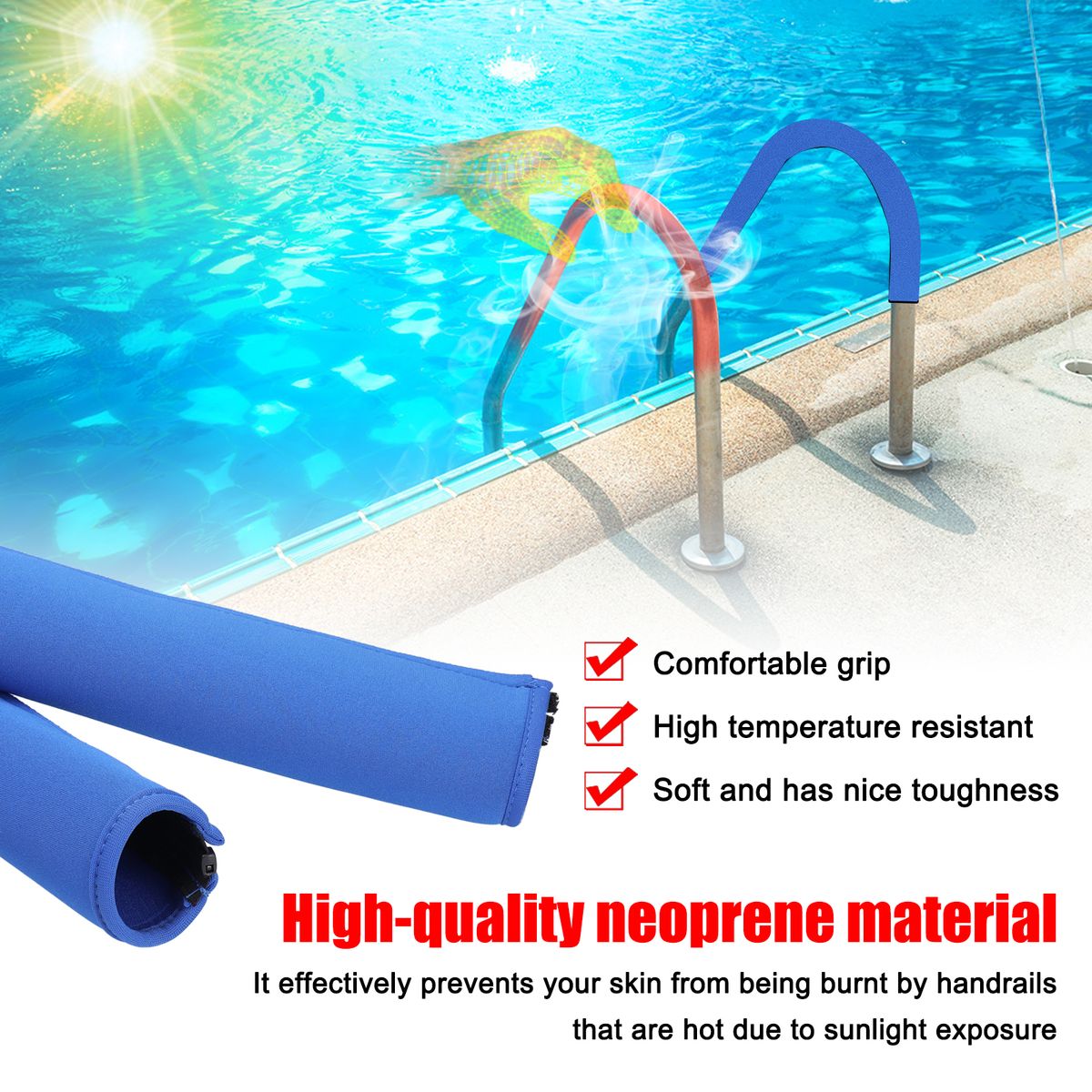 Pool Handrail Cover 10ft Swimming Pool Rail Grips Cover