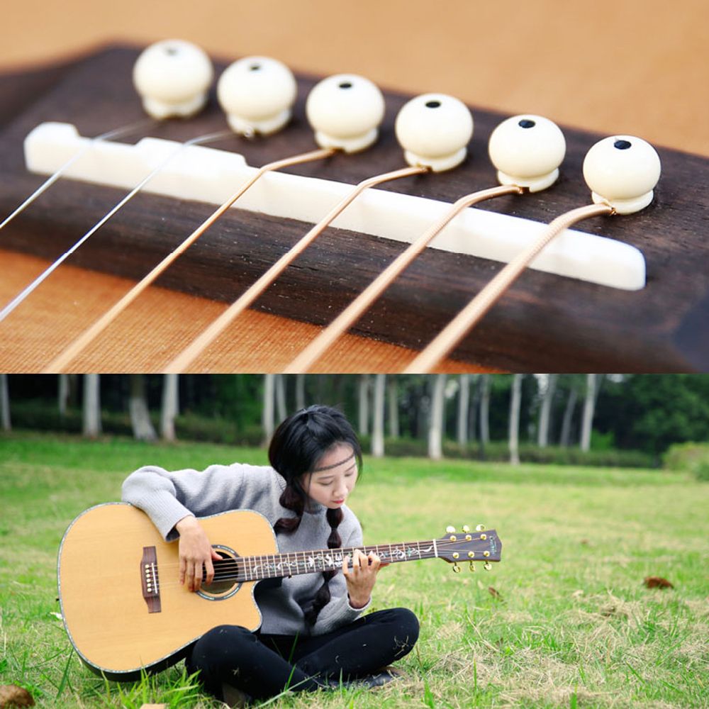 Plastic Acoustic Guitar Bridge Pin Bridge Saddle And Nut