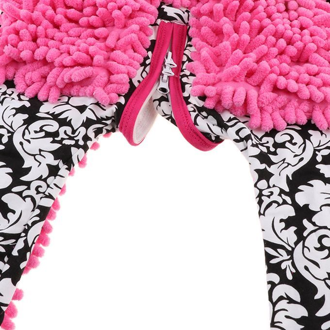 Baby Clothes Mop Romper Cleaning Mop Overall 85cm Black+White Flower