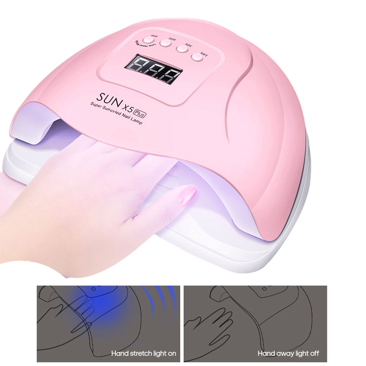 UV LED Nail Lamp Dual Light Source 120W Intelligent