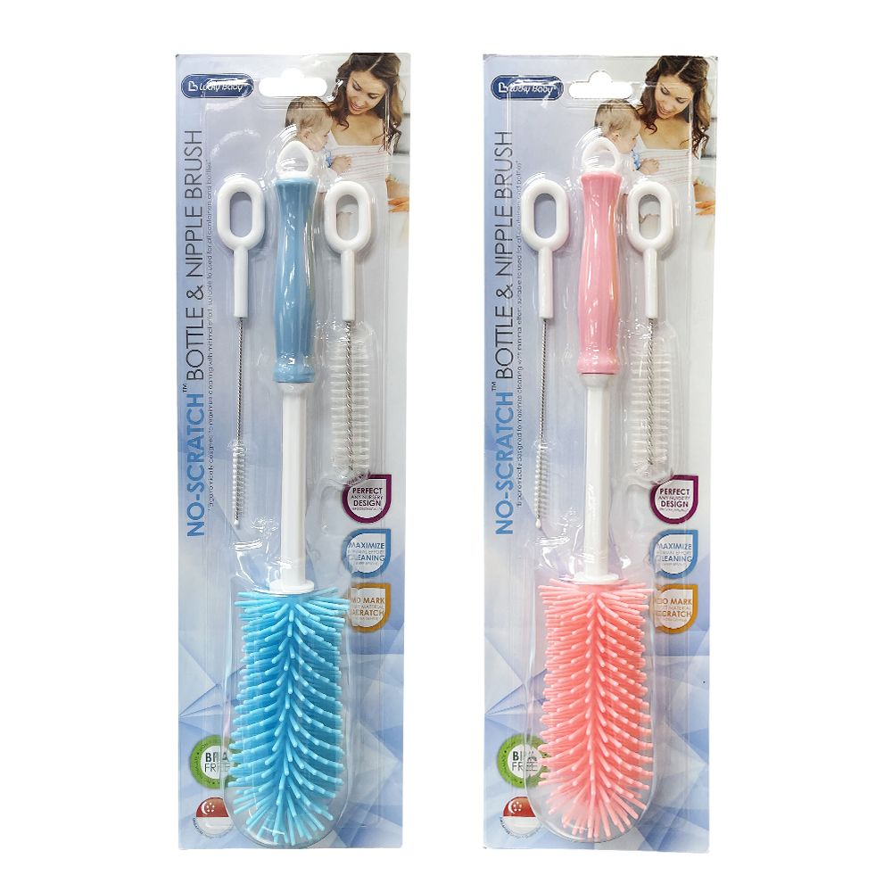 3 Pcs Soft Baby Bottle Brush Bottle And Straw Brush Cleaning