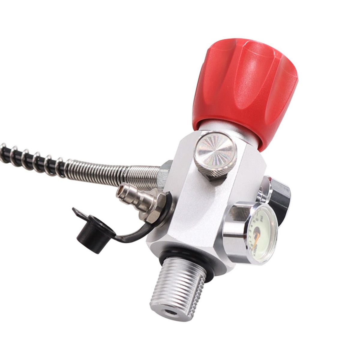 Air Filling Station Refill Adapter Portable Alloy Valve Silver 14UNF