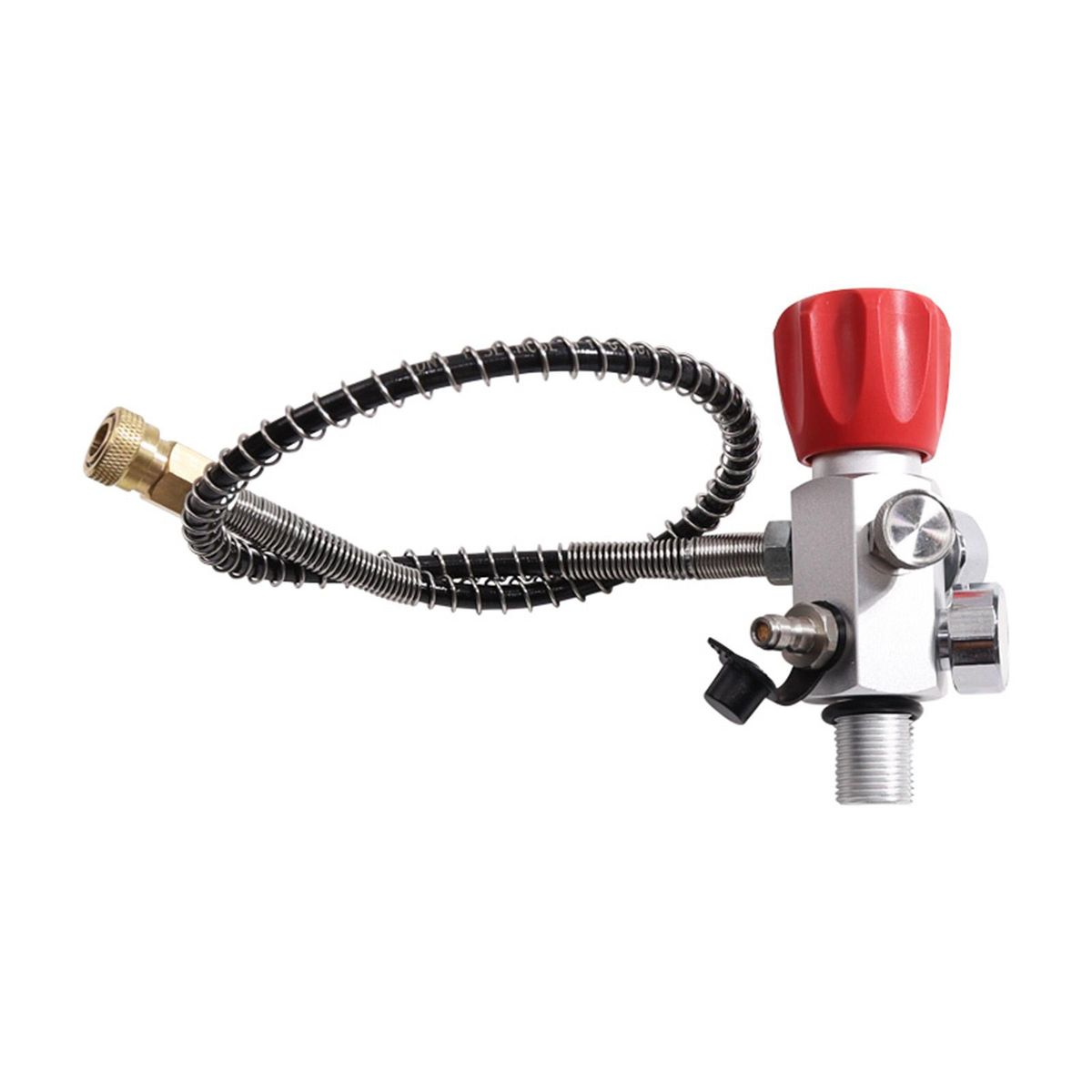 Air Filling Station Refill Adapter Portable Alloy Valve Silver 14UNF