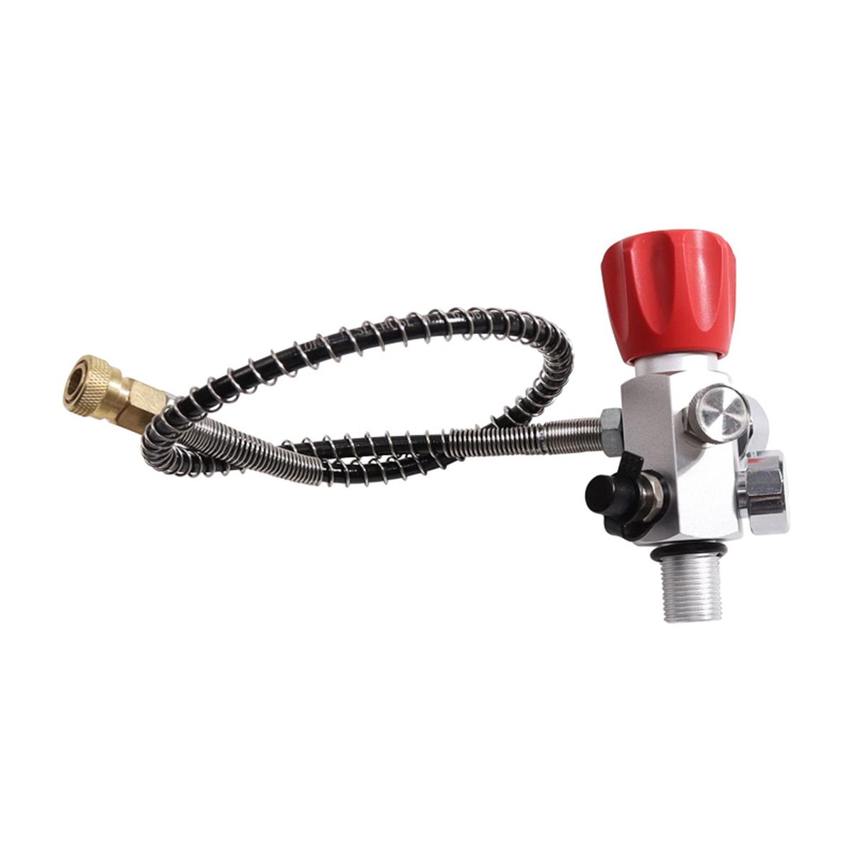 Air Filling Station Refill Adapter Portable Alloy Valve Silver 14UNF