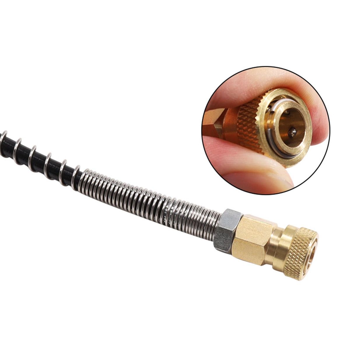 Air Filling Station Refill Adapter Portable Alloy Valve Silver 14UNF
