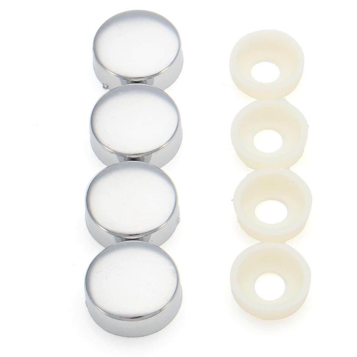 4pcs Chrome SCREW CAP / BOLT CAPS COVERS For Car Truck Plate Frame Electroplating Color