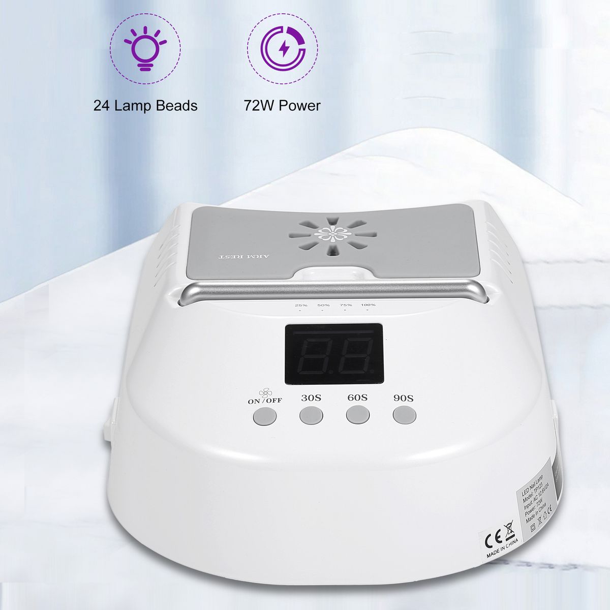 72W Cordless Fan Nail Lamp UV LED Lamp Nail Dryer For