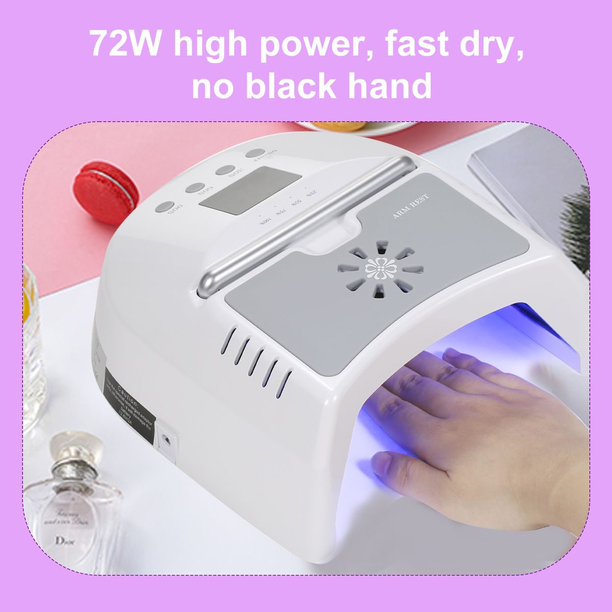 72W Cordless Fan Nail Lamp UV LED Lamp Nail Dryer For