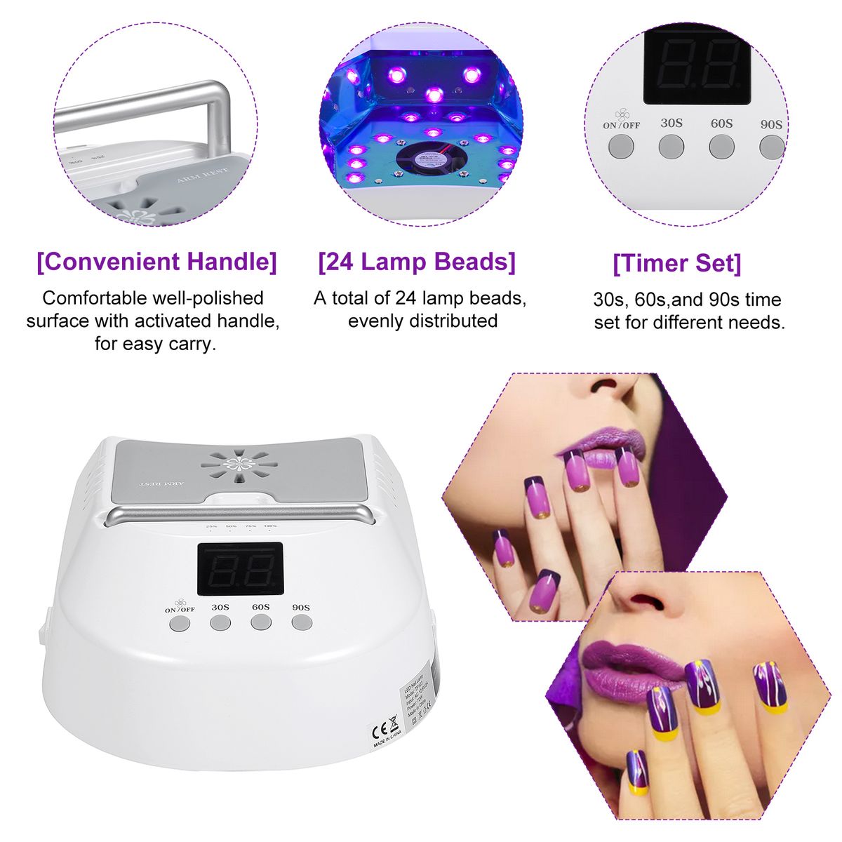 72W Cordless Fan Nail Lamp UV LED Lamp Nail Dryer For