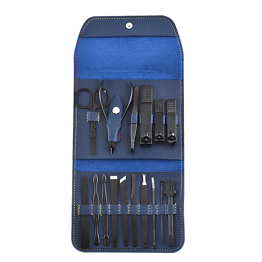 16 Piece Nail Clipper Stainless Steel Nail Care Tool Sets-Blue