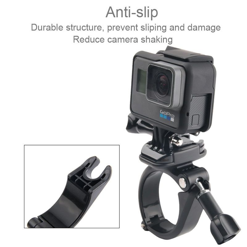 GP434 Large Size Bicycle Handlebar Fixing Mount For GoPro HERO7 /6 /5 /5 Session /4 Session /4 /3+ /3 /2 /1 / Fusion, Xiaoyi & Cameras(Black)