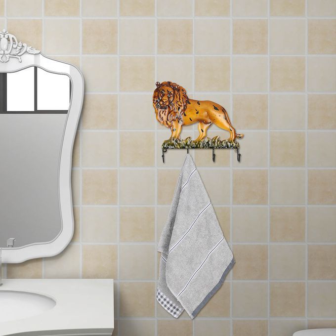 Tooarts Lion King Wall Hook Decorative Iron Wall Hanger-